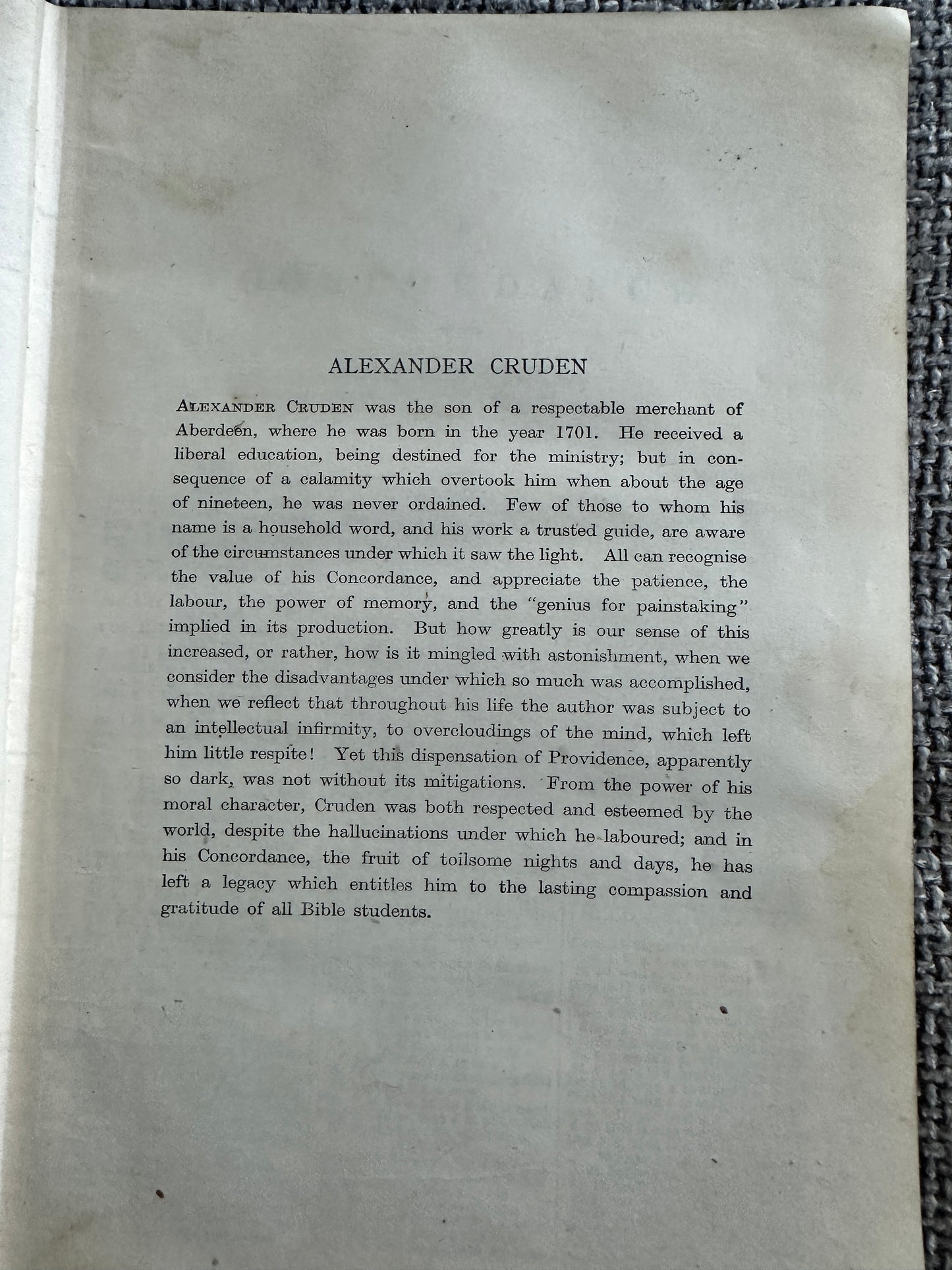 1940 Cruden’s Concordance A Convenient Manual For The Study Of The Holy Scriptures - Pickering & Inglis Ltd Publishing