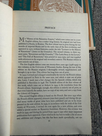 1964 History Of The Byzantine Empire (2volumes) A. A. Vasiliev (University of Wisconsin Press)