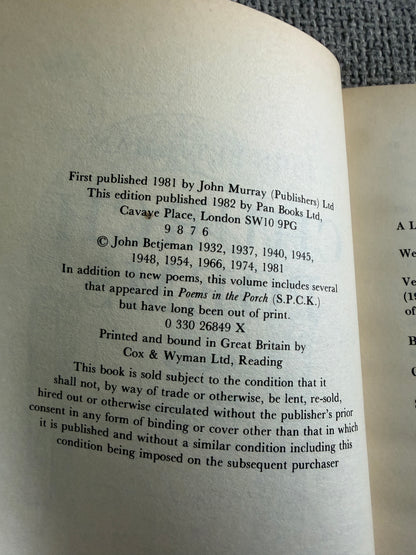 1982 Church Poems - John Betjeman (John Piper illust) Pan Books