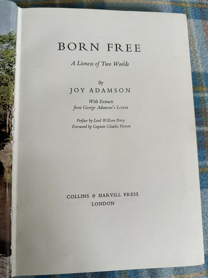 1960 Born Free(A Lioness of Two Worlds) - Joy Adamson(Collins/Harvill)