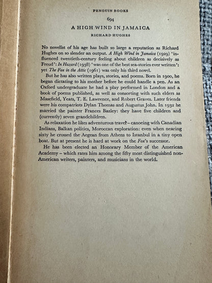 1965 A High Wind In Jamaica - Richard Hughes(Penguin Books)