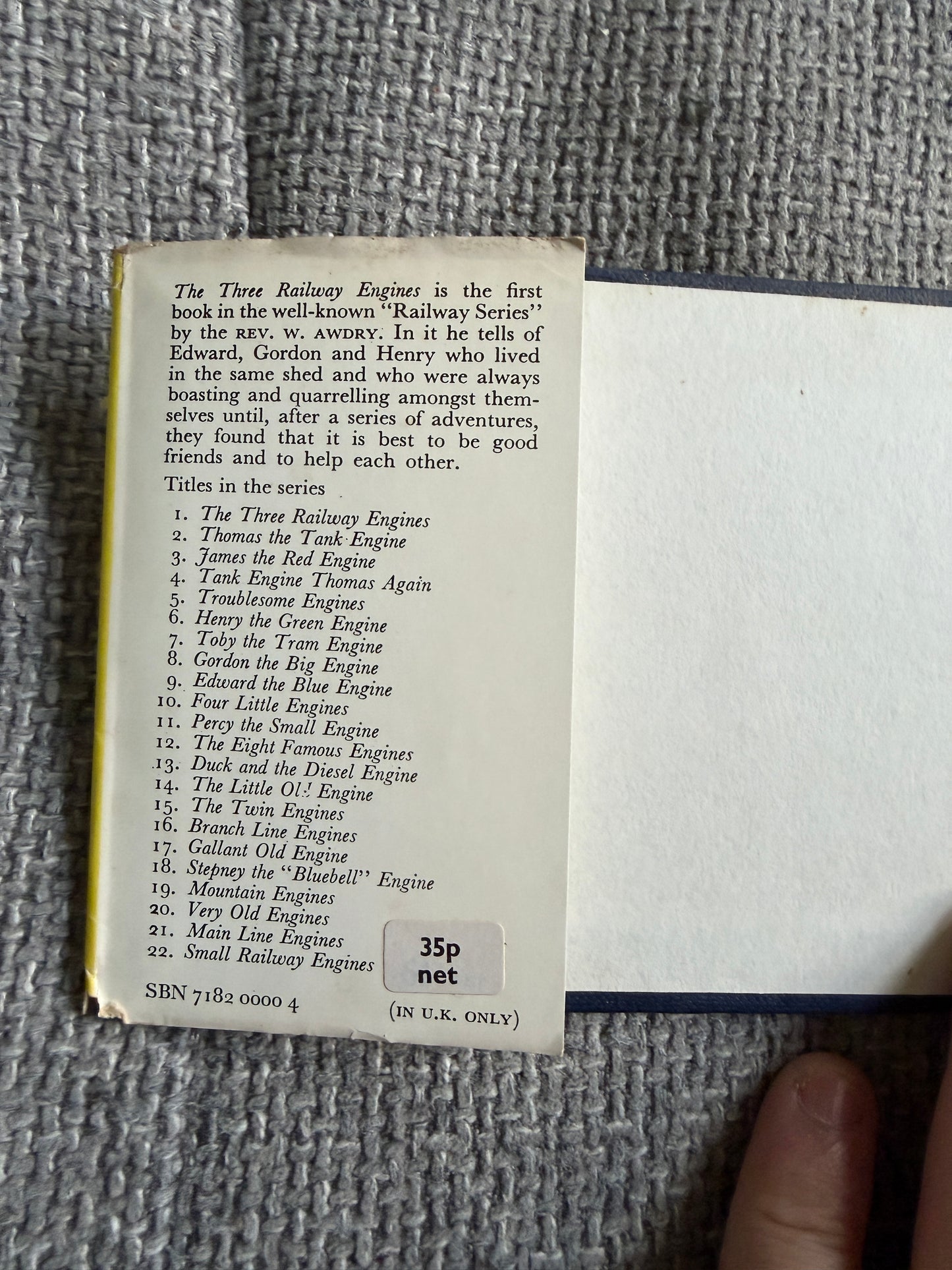 1967 The Three Railway Engines (No1) The Rev W. Awdry (C. Reginald Dalby illust) Kaye & Ward Ltd
