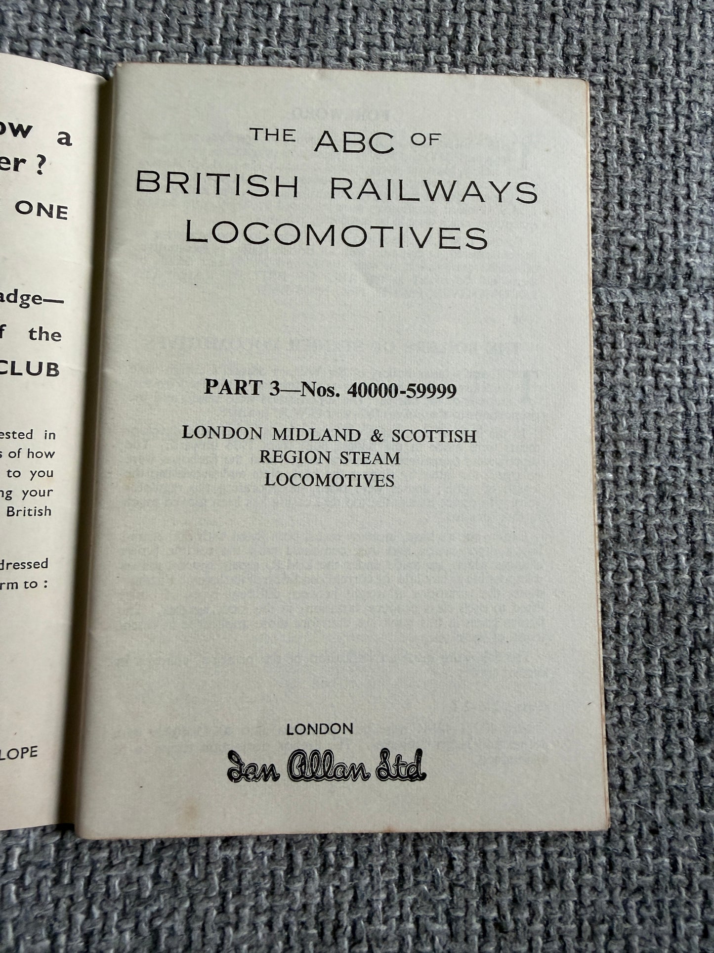 1950’s ABC British Railways Locomotives (London Midland Region) 40000-59999 - Ian Allan Published