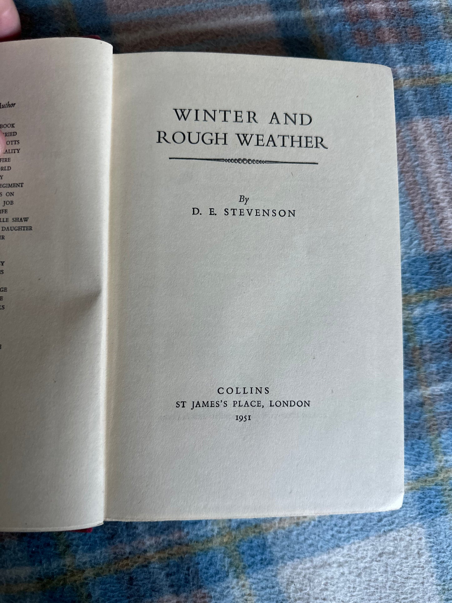 1951*1st* Winter & Rough Weather - D. E. Stevenson(Collins)