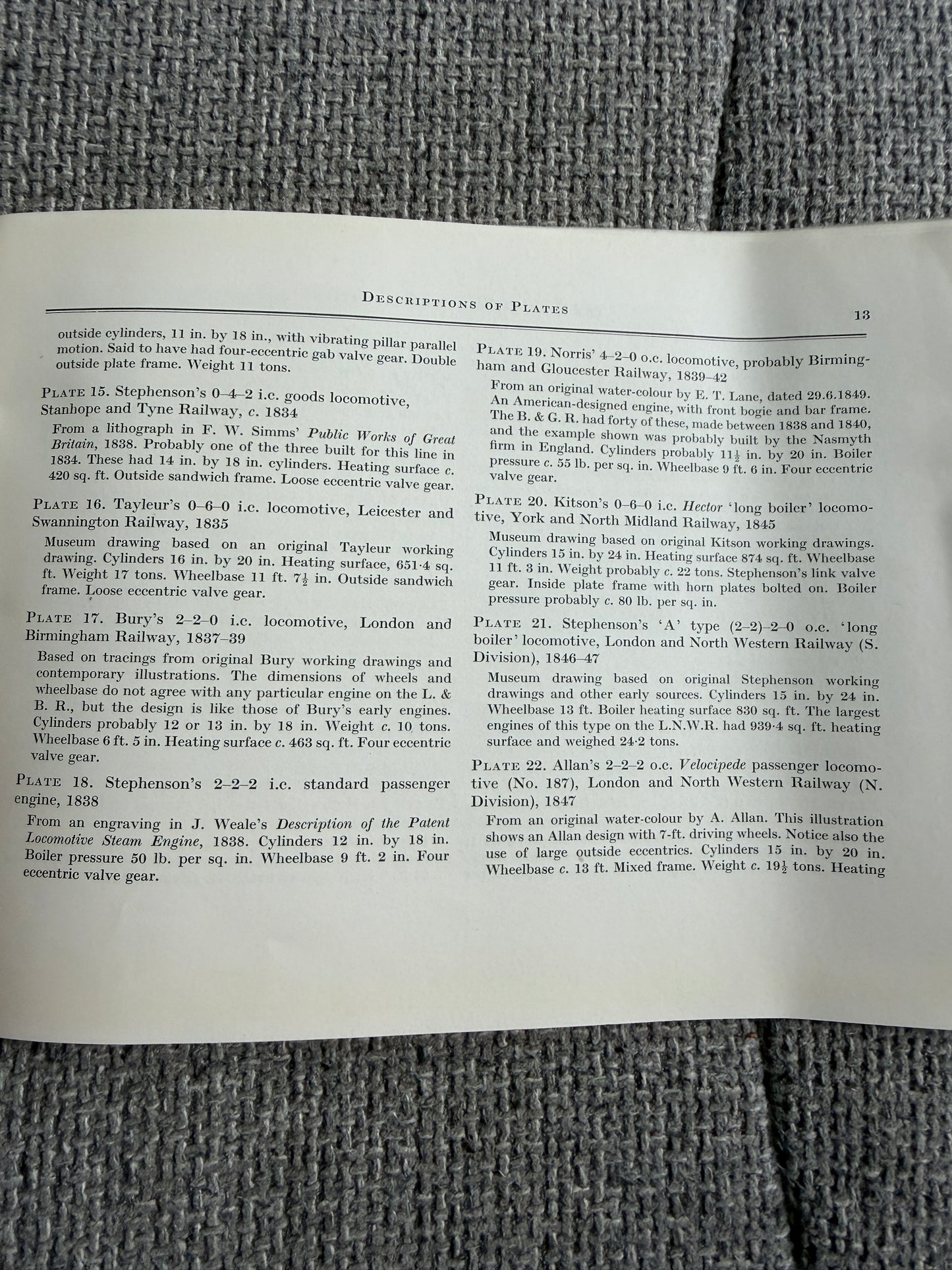 1962 The British Railway Locomotive 1803-1853 - G. F. Westcott (Her Majesty’s Stationery Office)