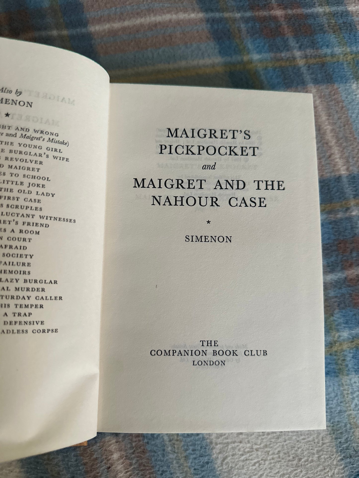 1968 Maigret’s Pickpocket & Maigret & The Nahour Case - George’s Simenon(Companion Book Club)