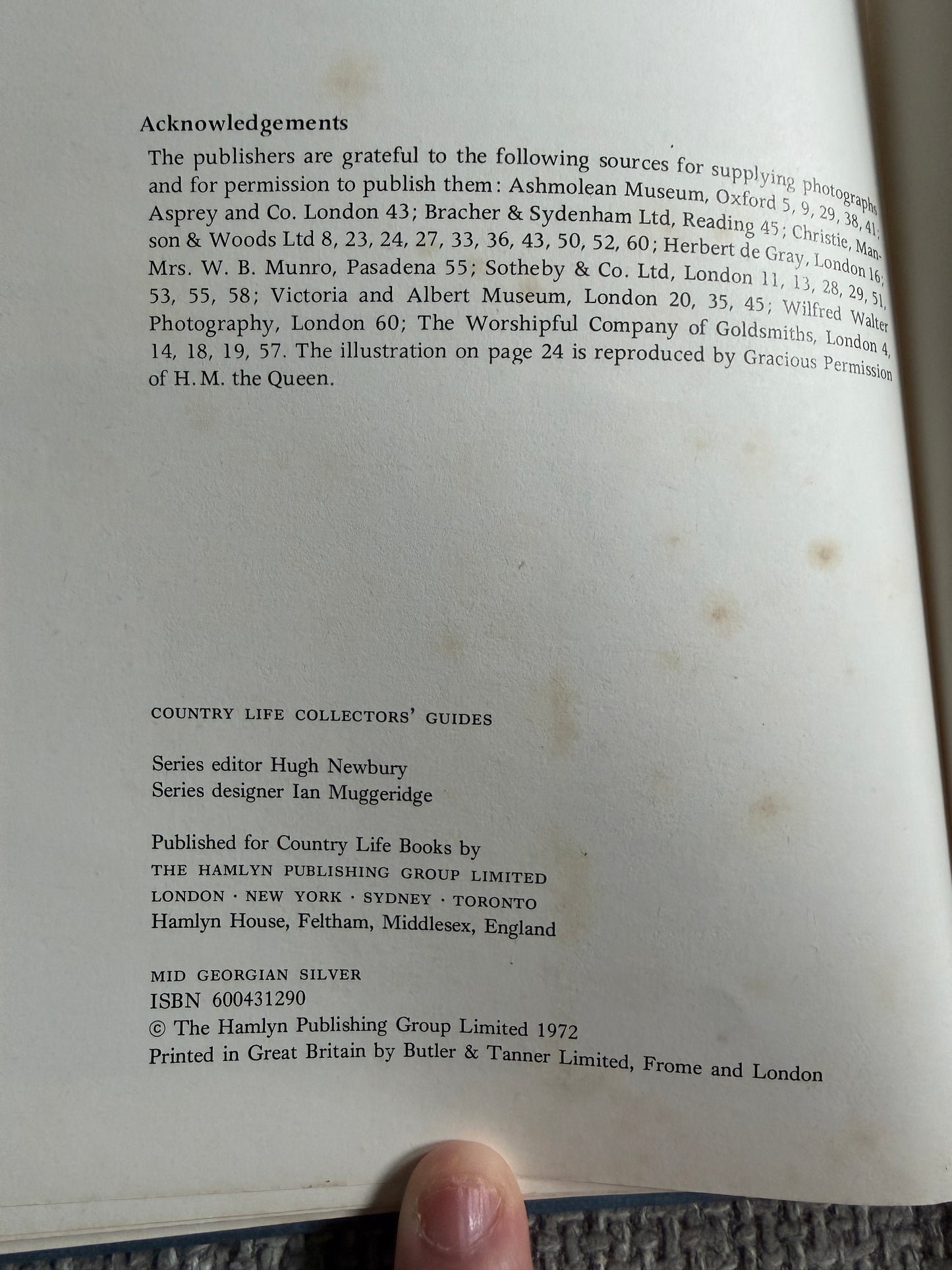 1972 Mid Georgian Silver - Judith Banister (Country Life)