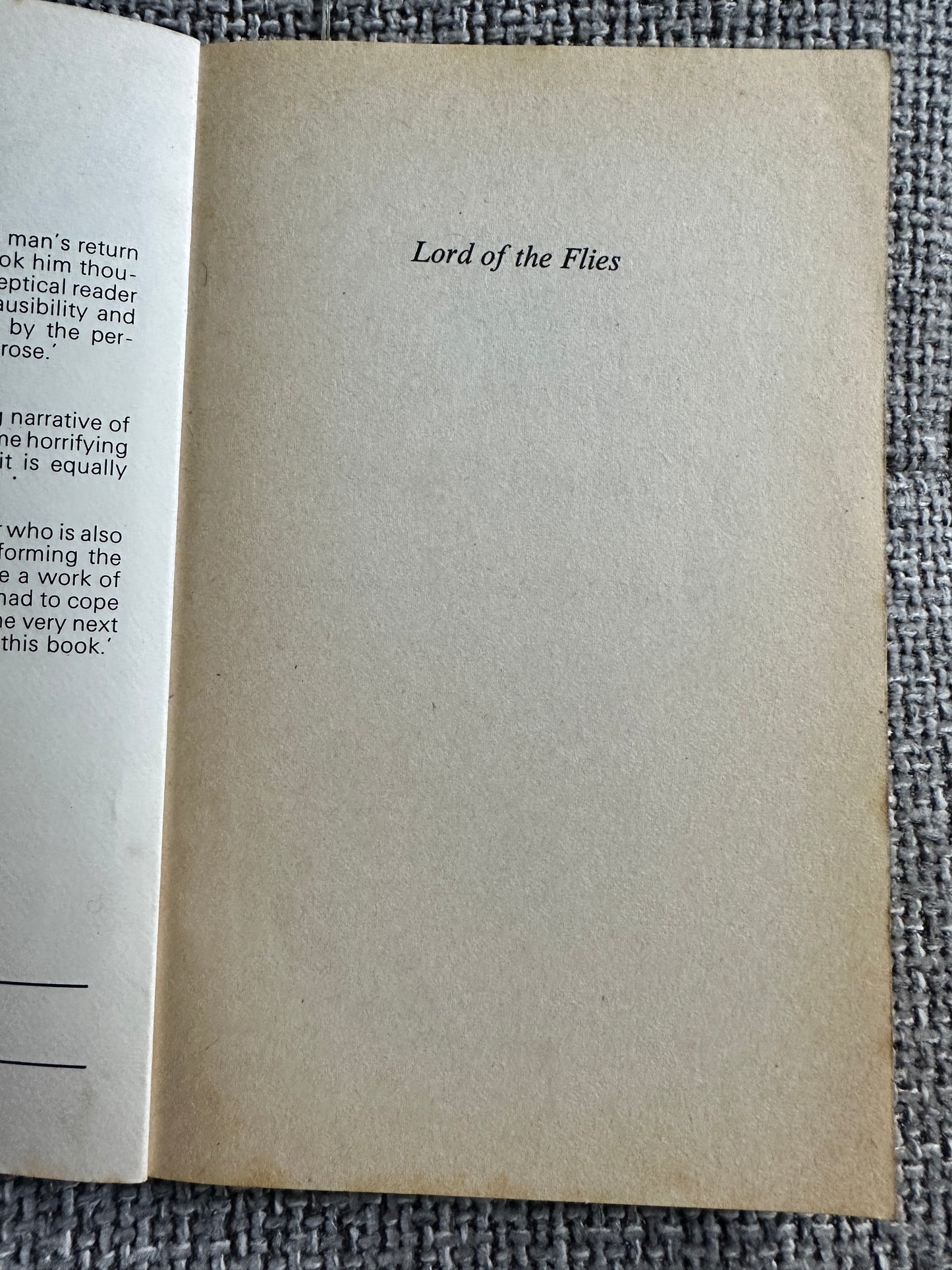 1980 Lord Of The Flies - William Golding(Faber & Faber)