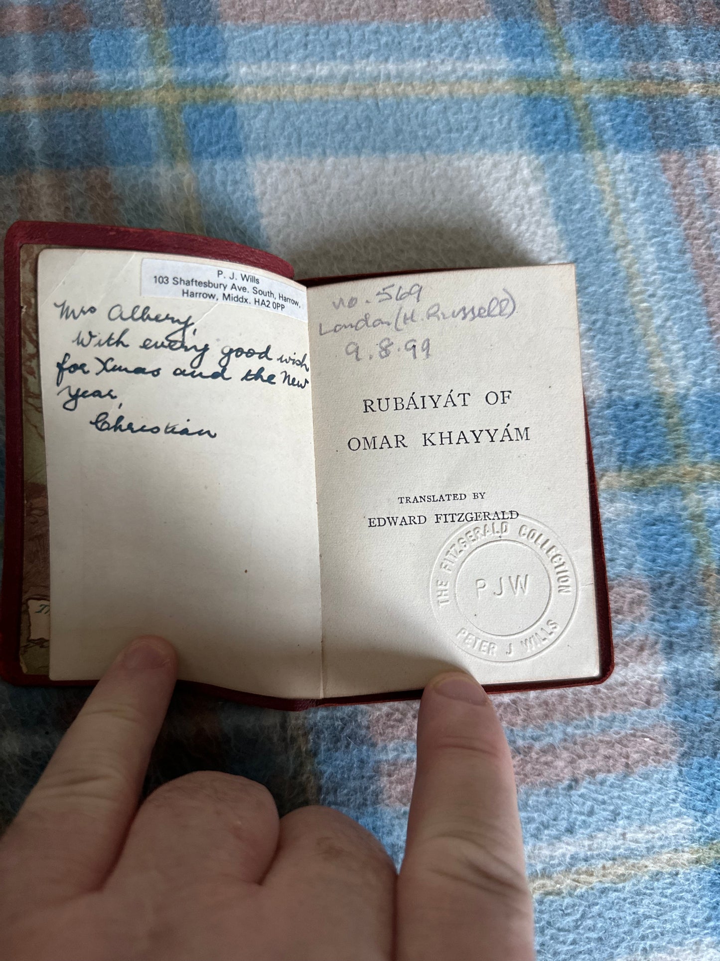 1940’s Rubáiyát Of Omar Khayyám translated by Edward Fitzgerald (Humphrey Milford) suede leather