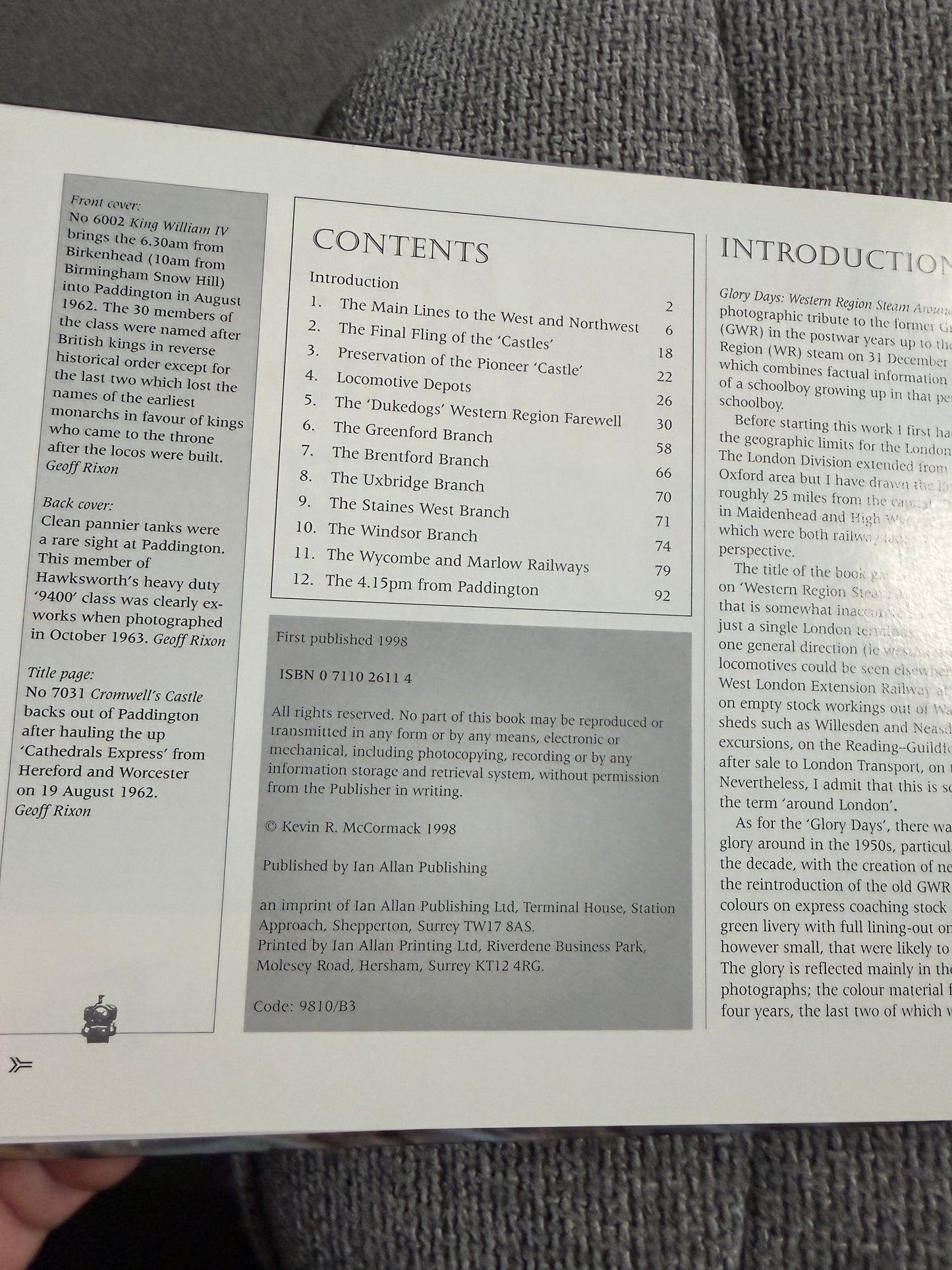 1998 Western Region Steam Around London “Glory Days” Kevin McCormack (Ian Allan Publishing)