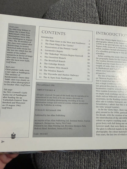 1998 Western Region Steam Around London “Glory Days” Kevin McCormack (Ian Allan Publishing)