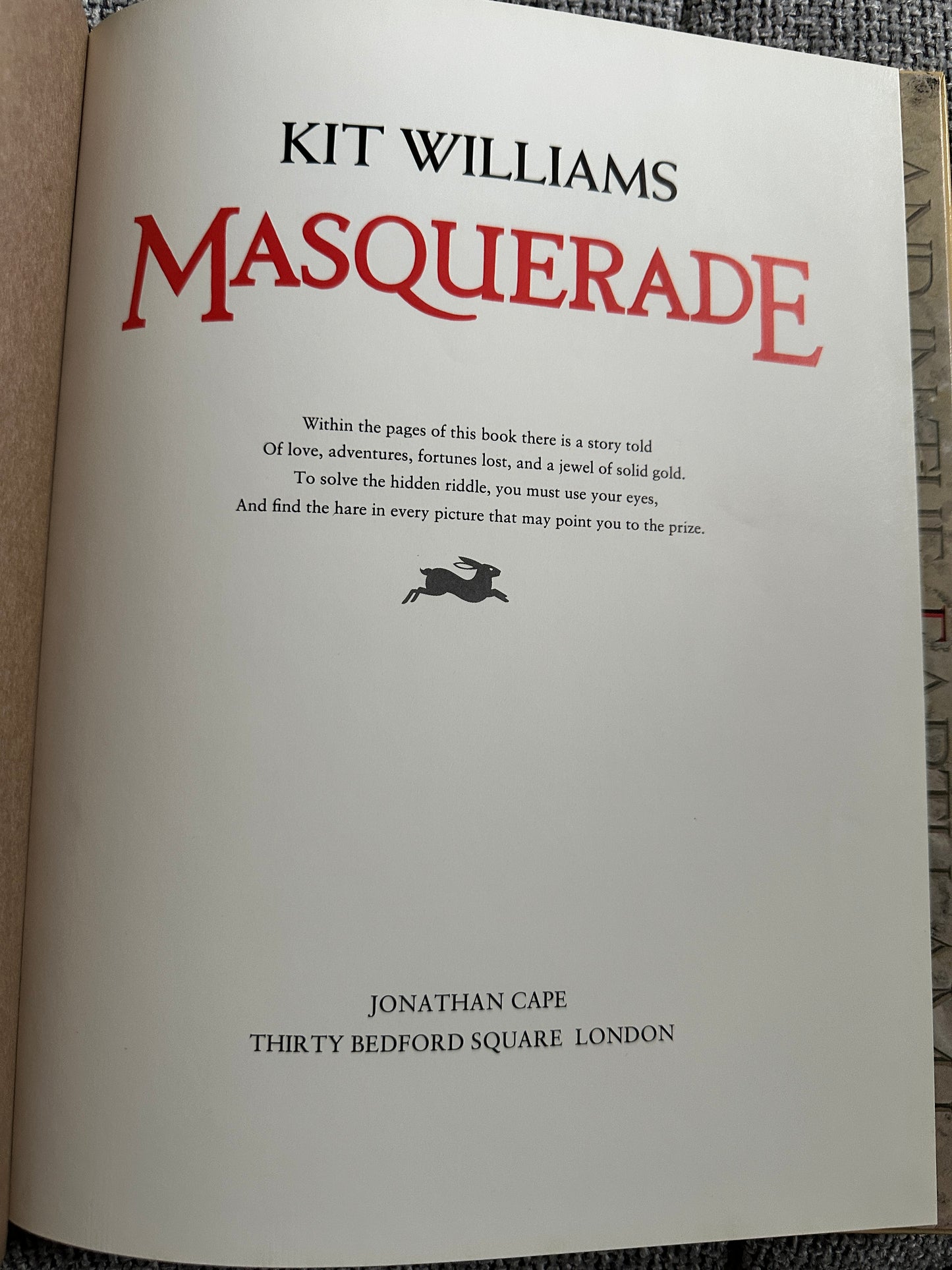 1979*1st* Masquerade - Kit Williams(Jonathan Cape)