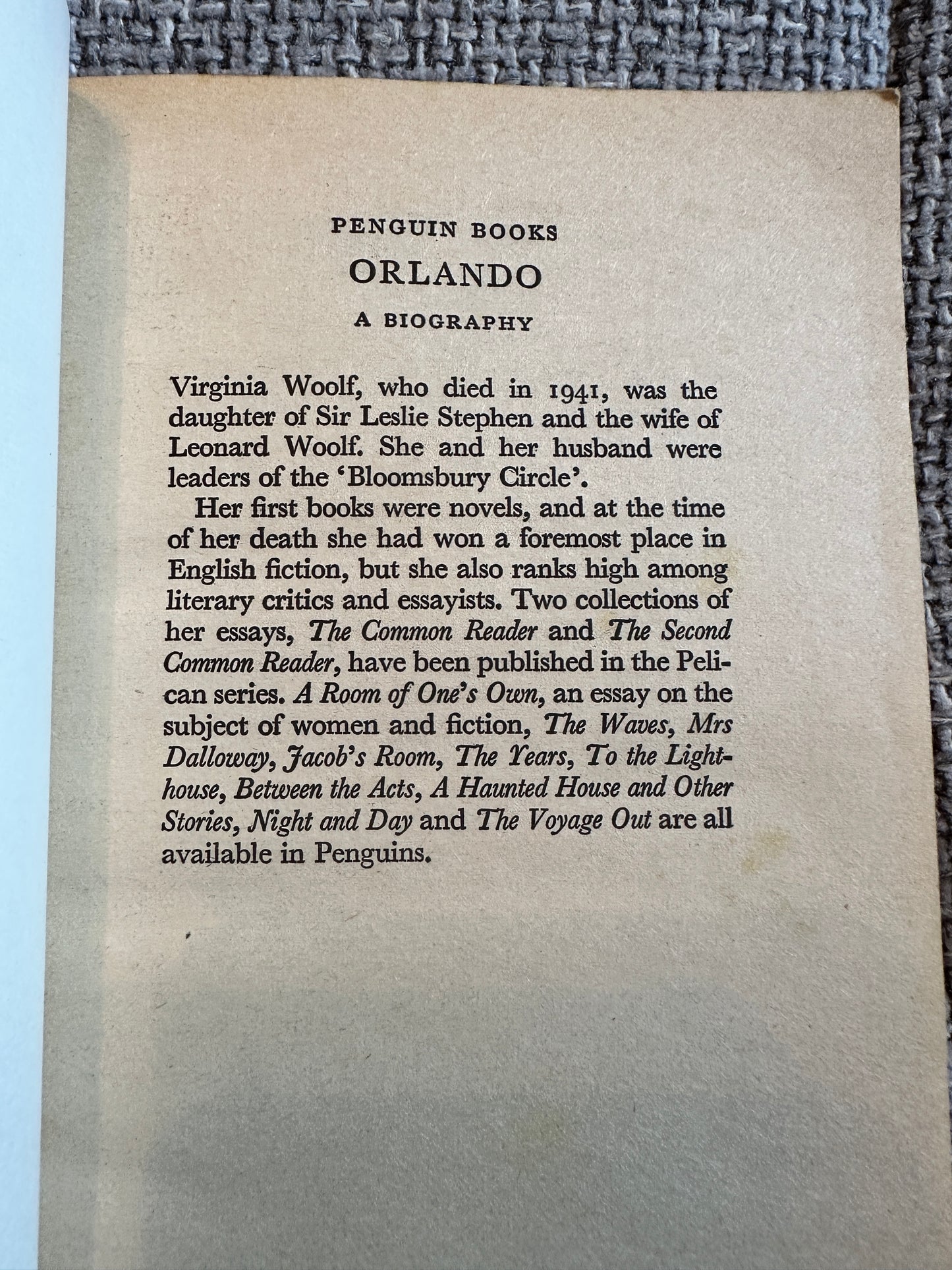 1975 Orlando - Virginia Woolf (Penguin Modern Classics)