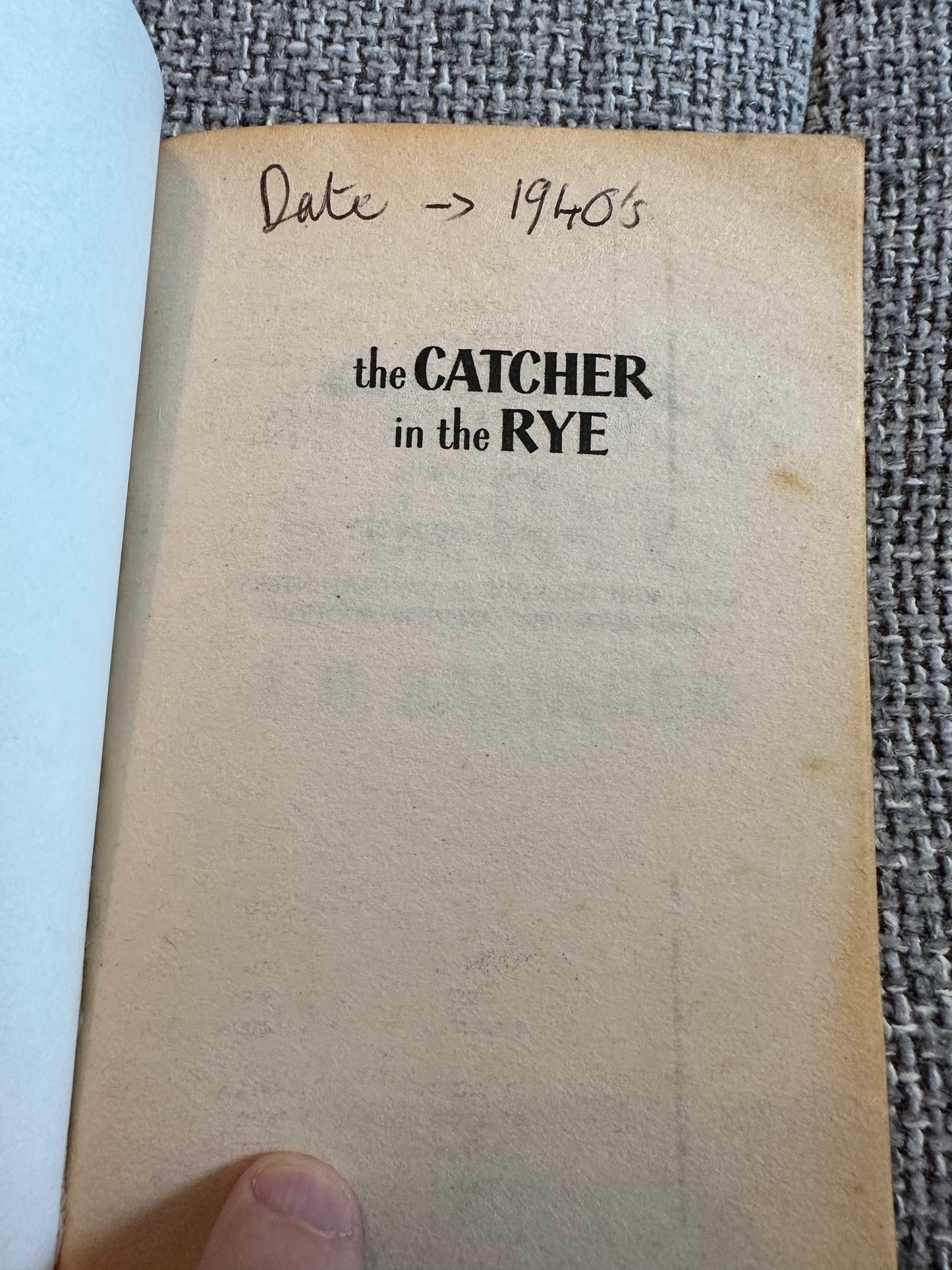 1991 The Catcher In The Rye- J. D. Salinger(Little Brown Books)