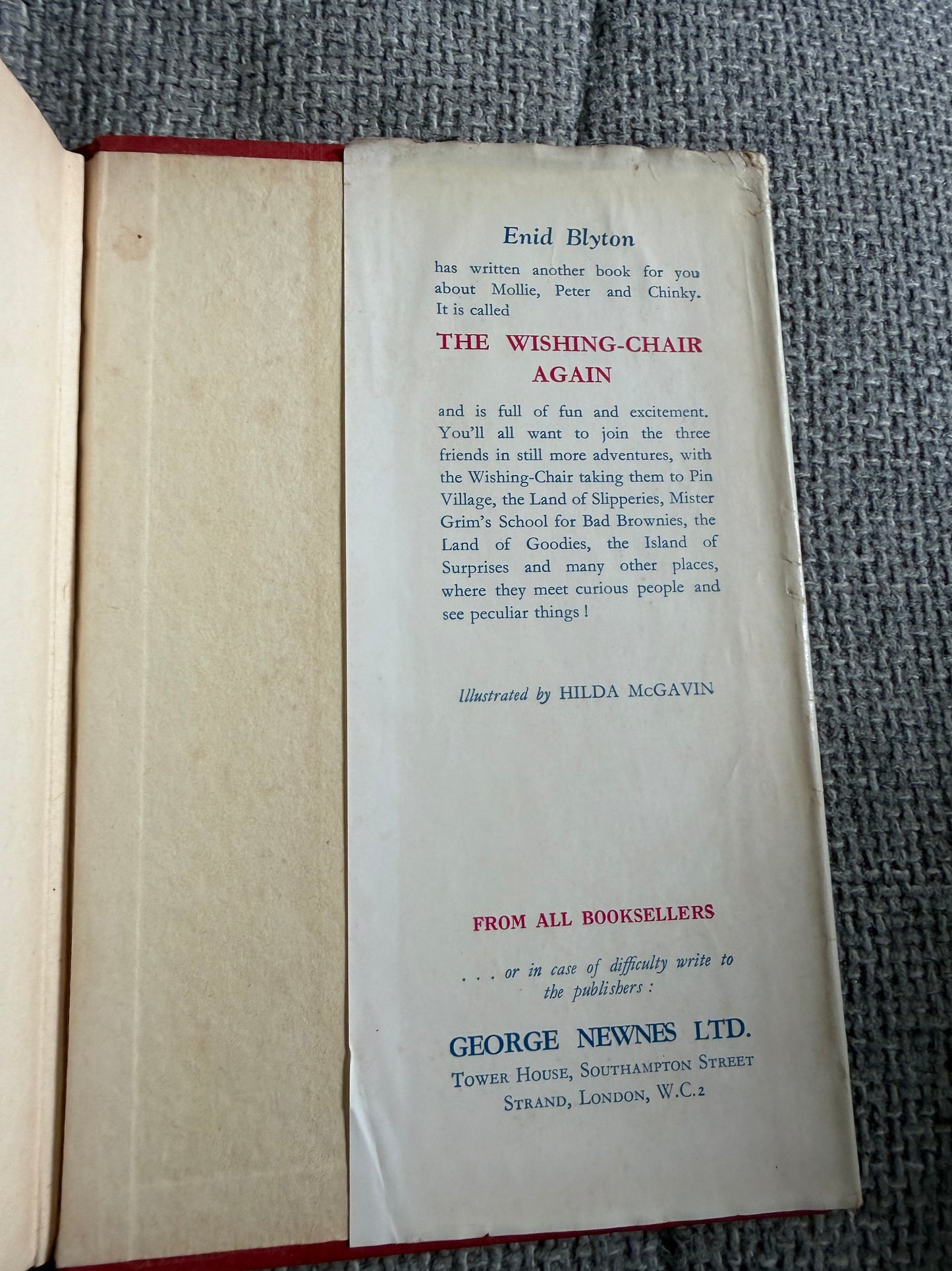 1964 Adventures Of The Wishing-Chair - Enid Blyton (Hilda McGavin illust) George Newnes Ltd