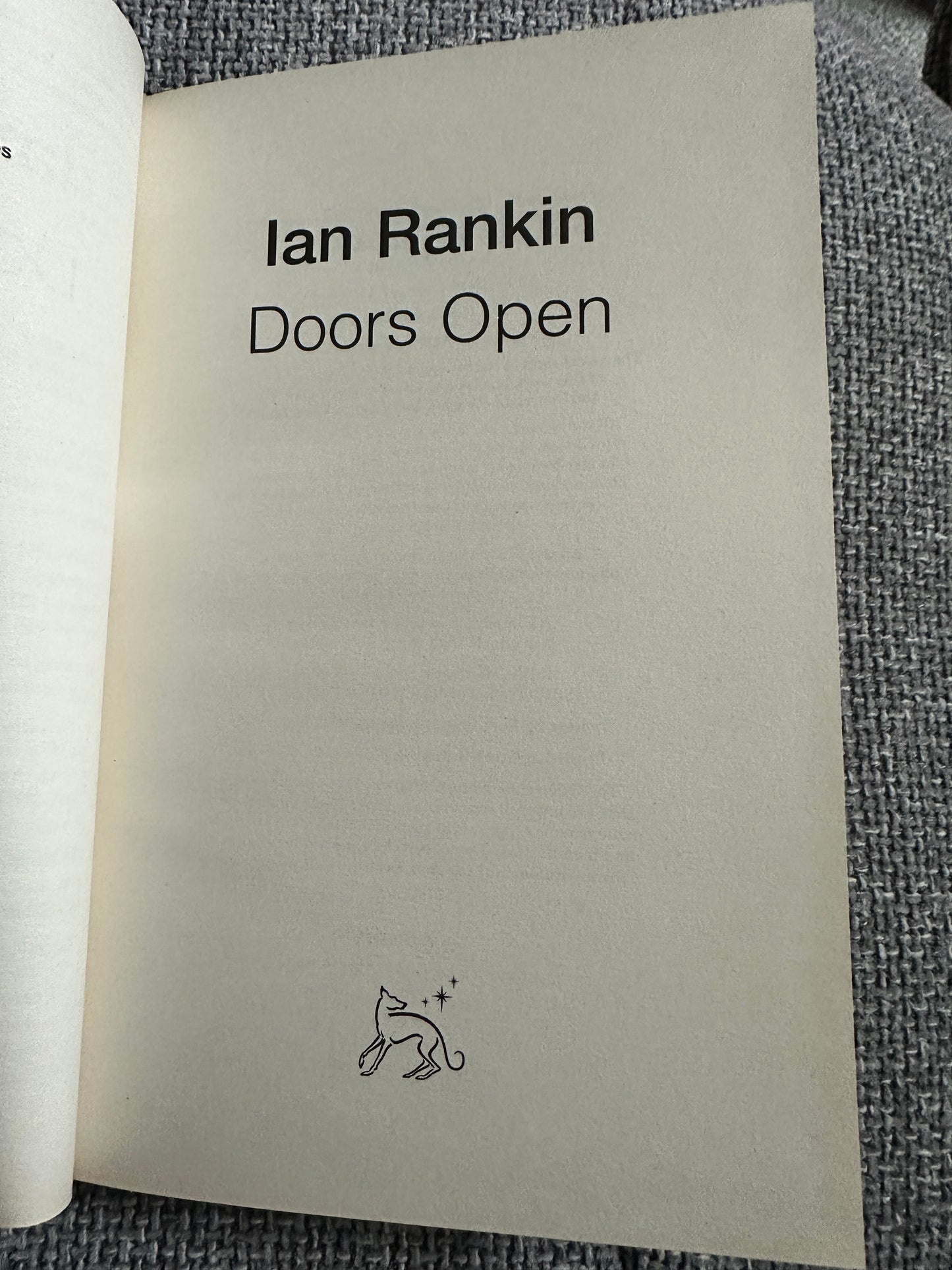 2008*1st* Doors Open - Ian Rankin(Orion Books)