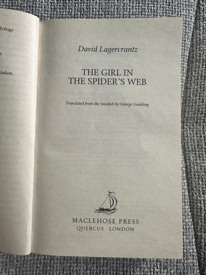 2016 The Girl In The Spider’s Web - David Lagercrantz(Maclehose Quercus)