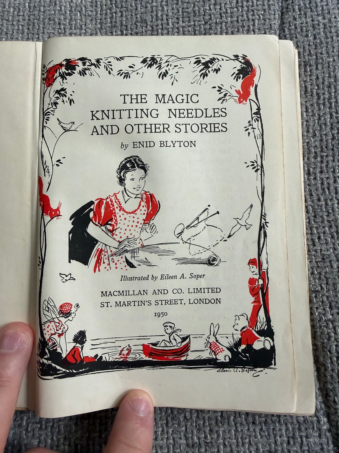 1950*1st* The Magic Knitting 🧶 Needles - Enid Blyton (Eileen Soper illust) MacMillan & Co Ltd
