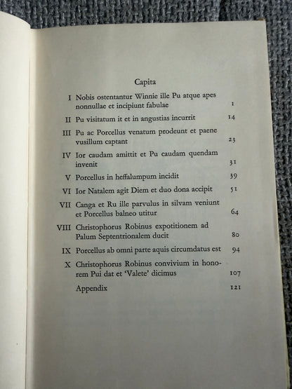 1961 Winnie Ille Pu - A. A. Milne (E. H. Shepard illust) In Latin Translated by Alexander Lenard (Methuen)