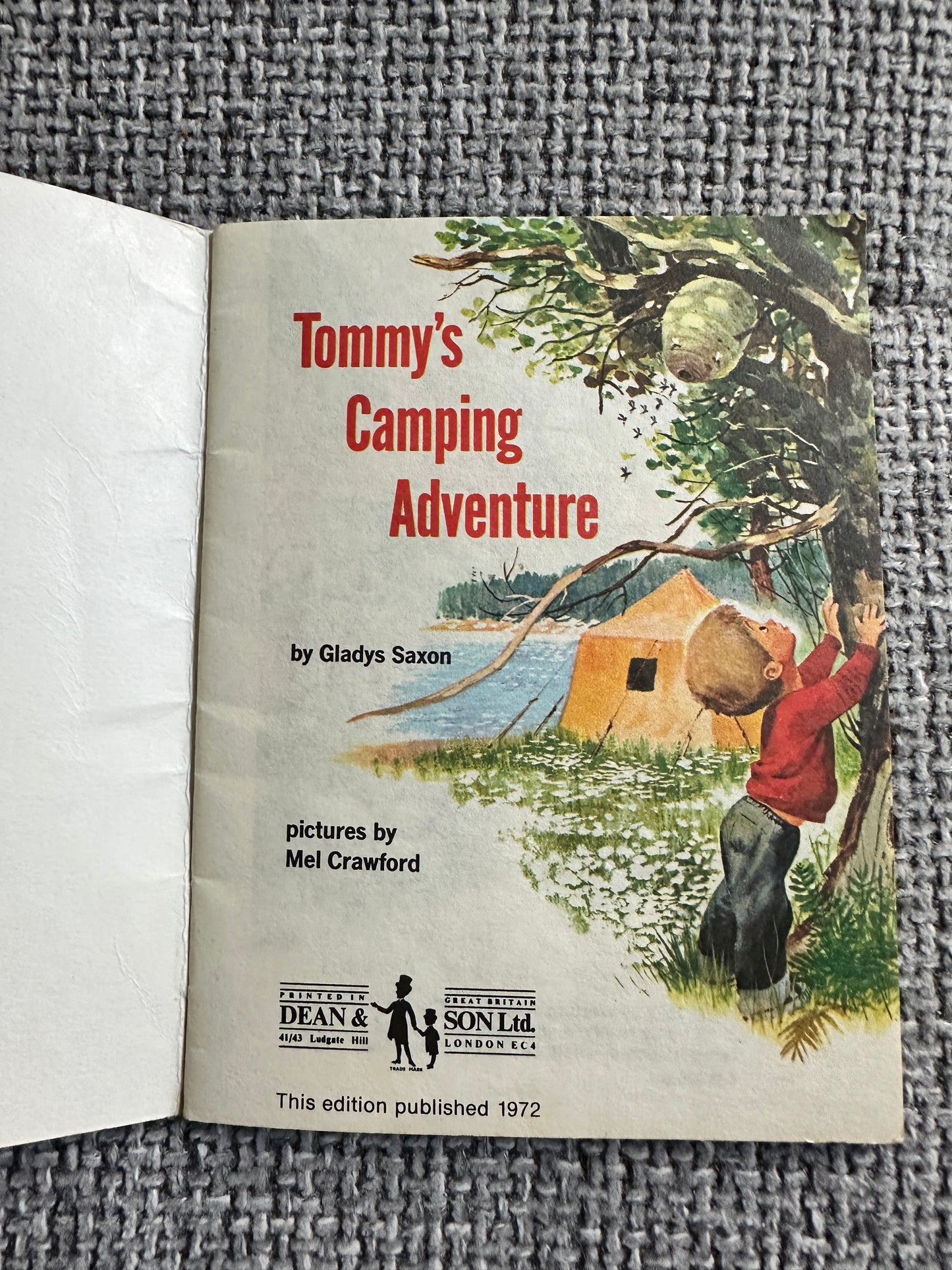 1972 Tommy’s Camping Adventure(Mini-Golden Book)Gladys Saxon(Mel Crawford Illust) Dean & Son Ltd