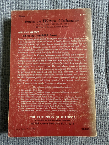 1965 Ancient Greece - Truesdell S. Brown (The Free Press Of Glencoe)