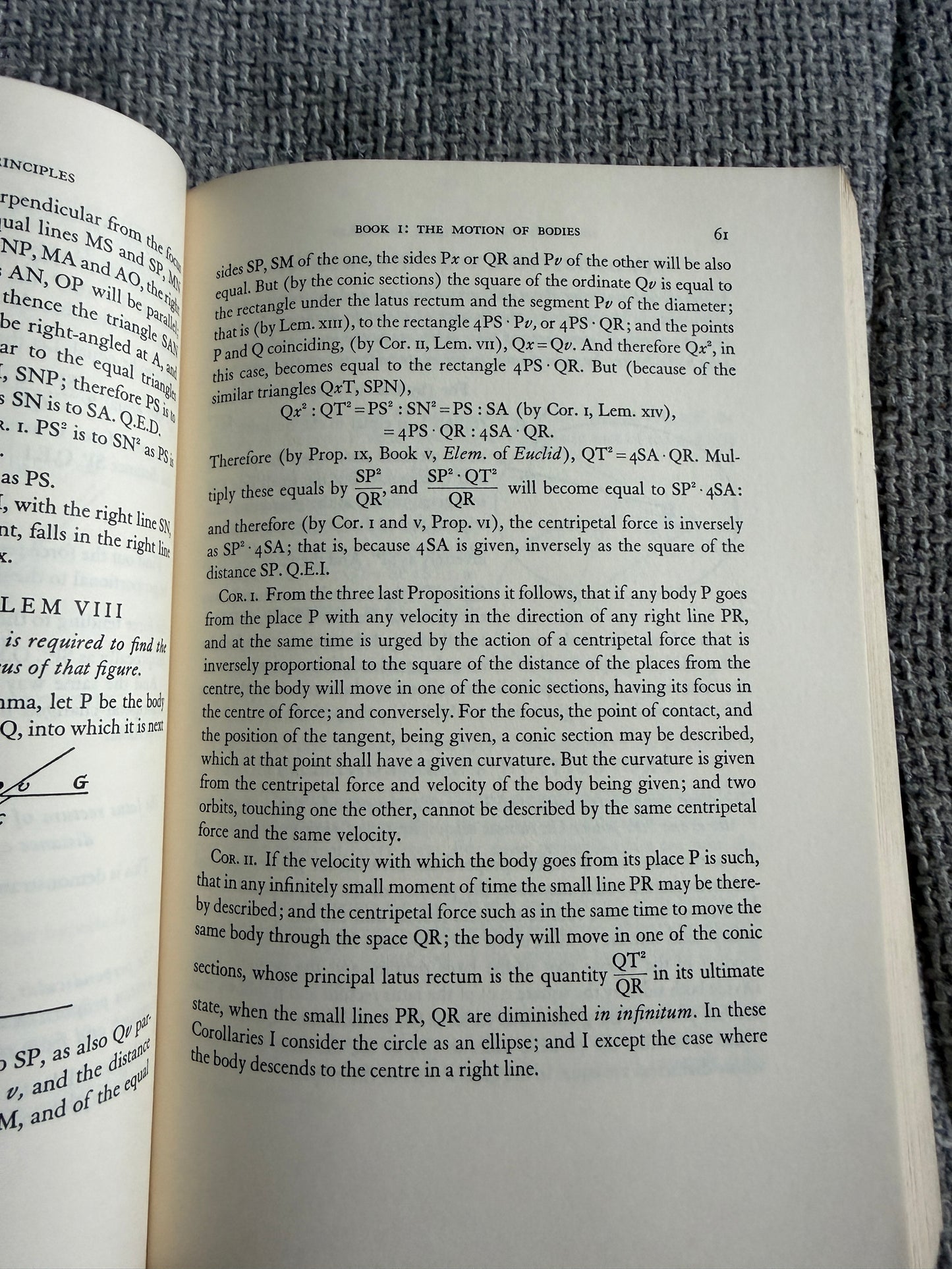 1966 Sir Isaac Newton Principia Vol 1 The Motion Of Bodies - Florian Cajori (University Of California Press)