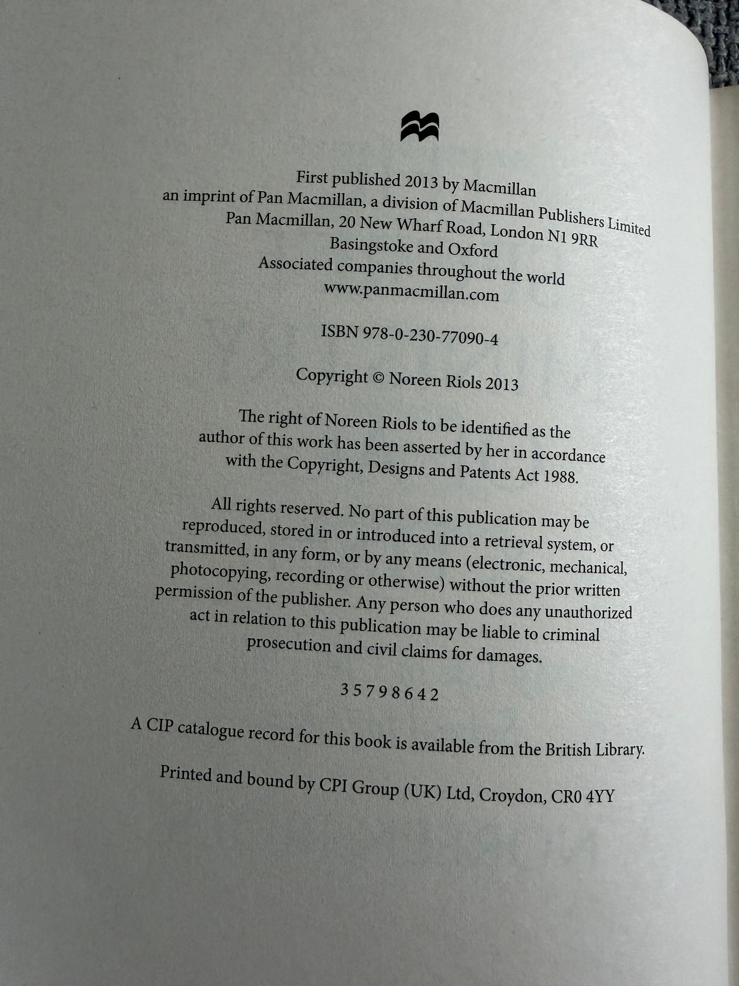 2013 The Secret Ministry Of Ag. & Fish - Noreen Riols (MacMillan)
