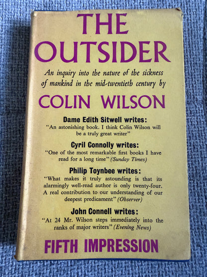 Colin Wilson – The Outsider (1956) – Victor Gollancz – Fifth Impression with Original Yellow Dust Jacket