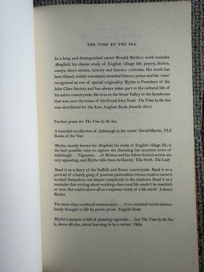 2014 The Time By The Sea Aldeburgh 1955-1958 - Ronald Blythe (Faber & Faber)