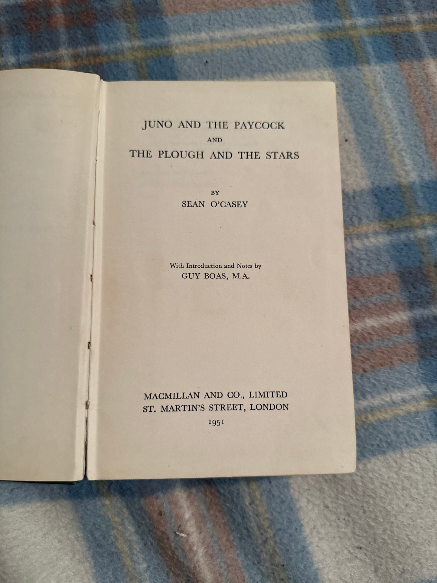1951 Juno & The Paycock / The Plough & The Stars - Sean O’Casey(MacMillan & Co)