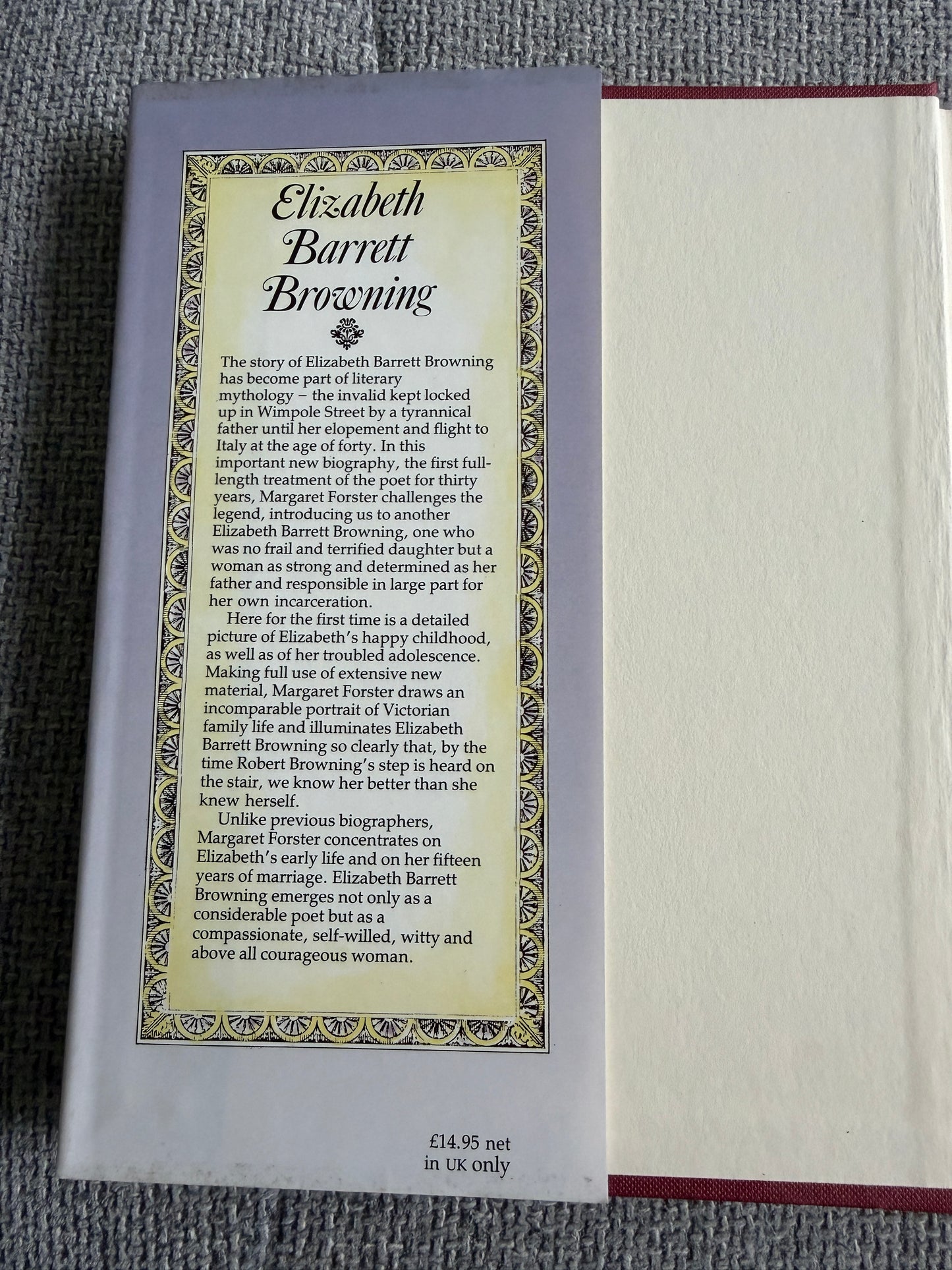 1988*1st* Elizabeth Barrett Browning - Margaret Forster (Chatto & Windus)