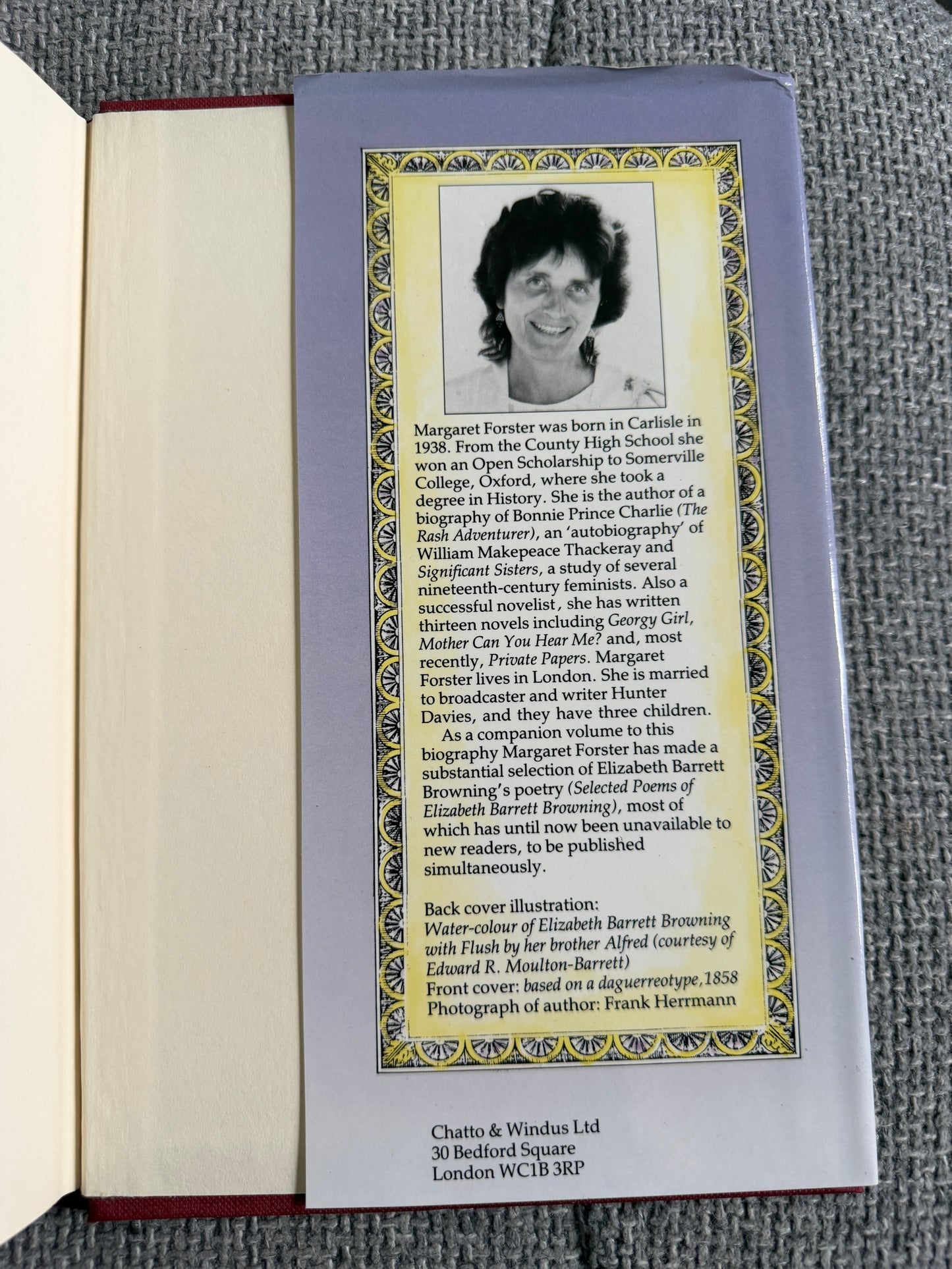 1988*1st* Elizabeth Barrett Browning - Margaret Forster (Chatto & Windus)