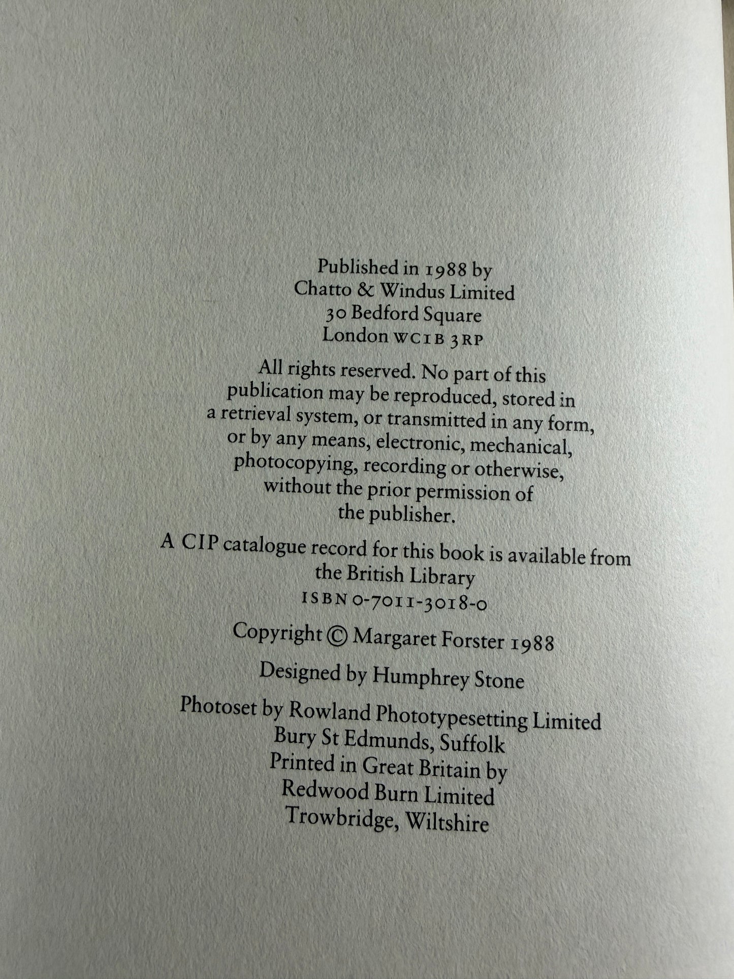 1988*1st* Elizabeth Barrett Browning - Margaret Forster (Chatto & Windus)