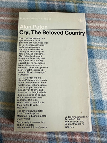 1971 Cry, The Beloved Country - Alan Paton(Penguin Modern Classics)