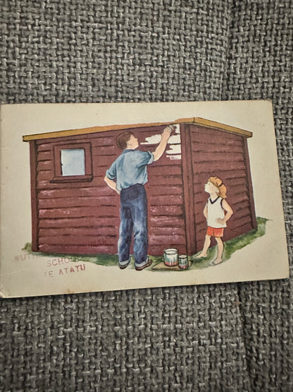 1960’s Ready To Read: Painting The Shed(Mary Roberts Illust) Dept For Education New Zealand