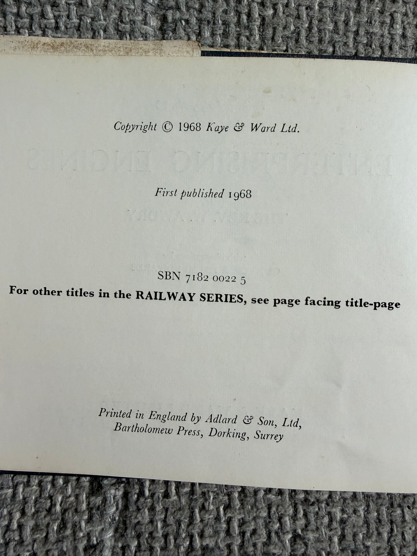 1968*1st* Enterprising Engines - The Rev. W. Awdry (Gunvor & Peter Edwards illust) Kaye & Ward Ltd
