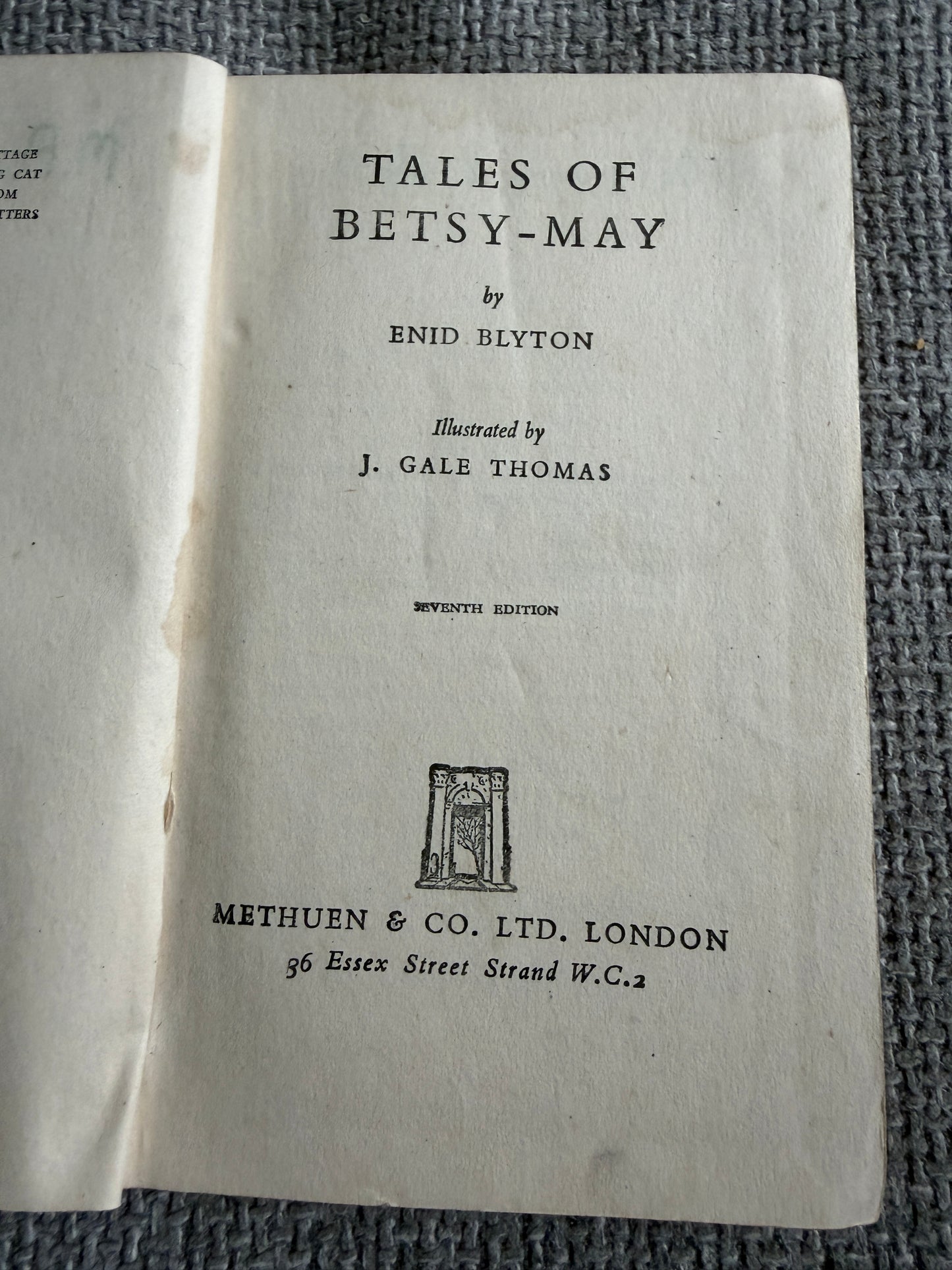 1946 Tales Of Betsy-May - Enid Blyton (J. Gale Thomas illust) Methuen & Co Ltd