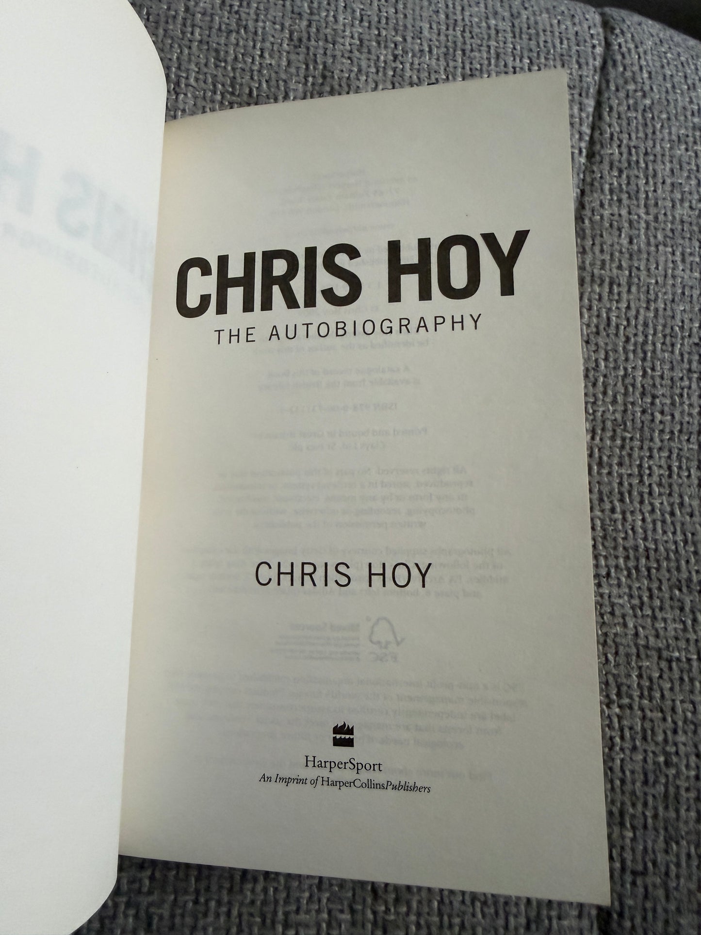 2010*1st* Chris Hoy The Autobiography (HarperCollins)