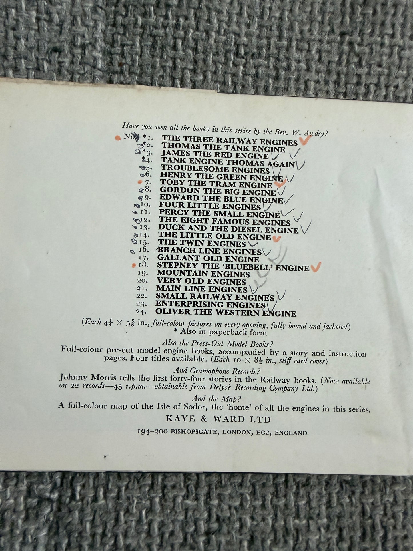 1969 Edward The Blue Engine (No9)The Rev. W. Awdry (C. Reginald Dalby illust) Kaye & Ward Ltd