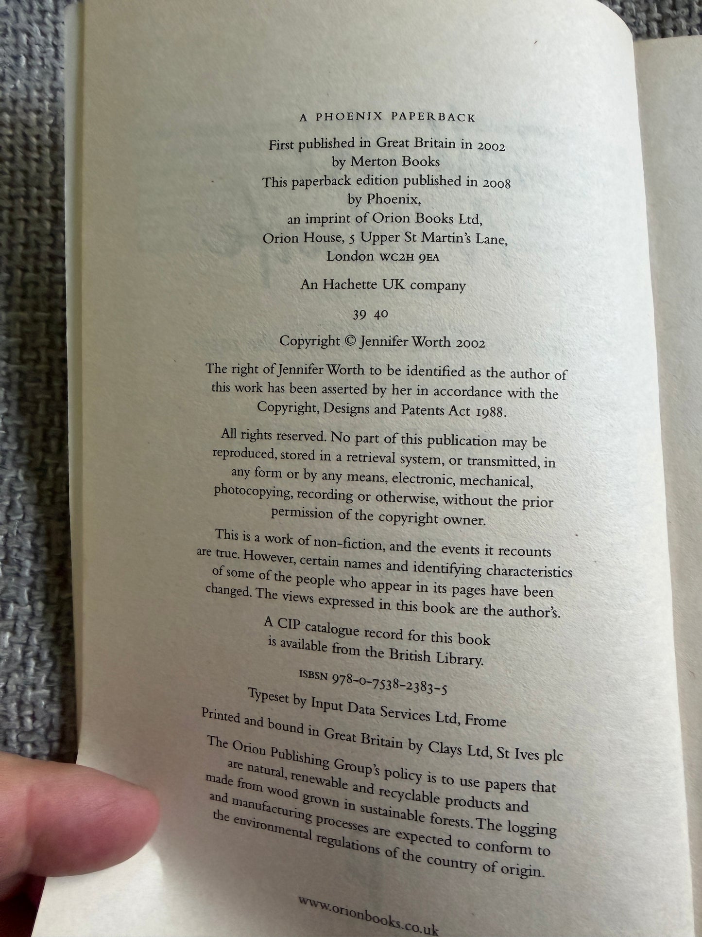 2008 Call The Midwife - Jennifer Worth (Phoenix Pub)