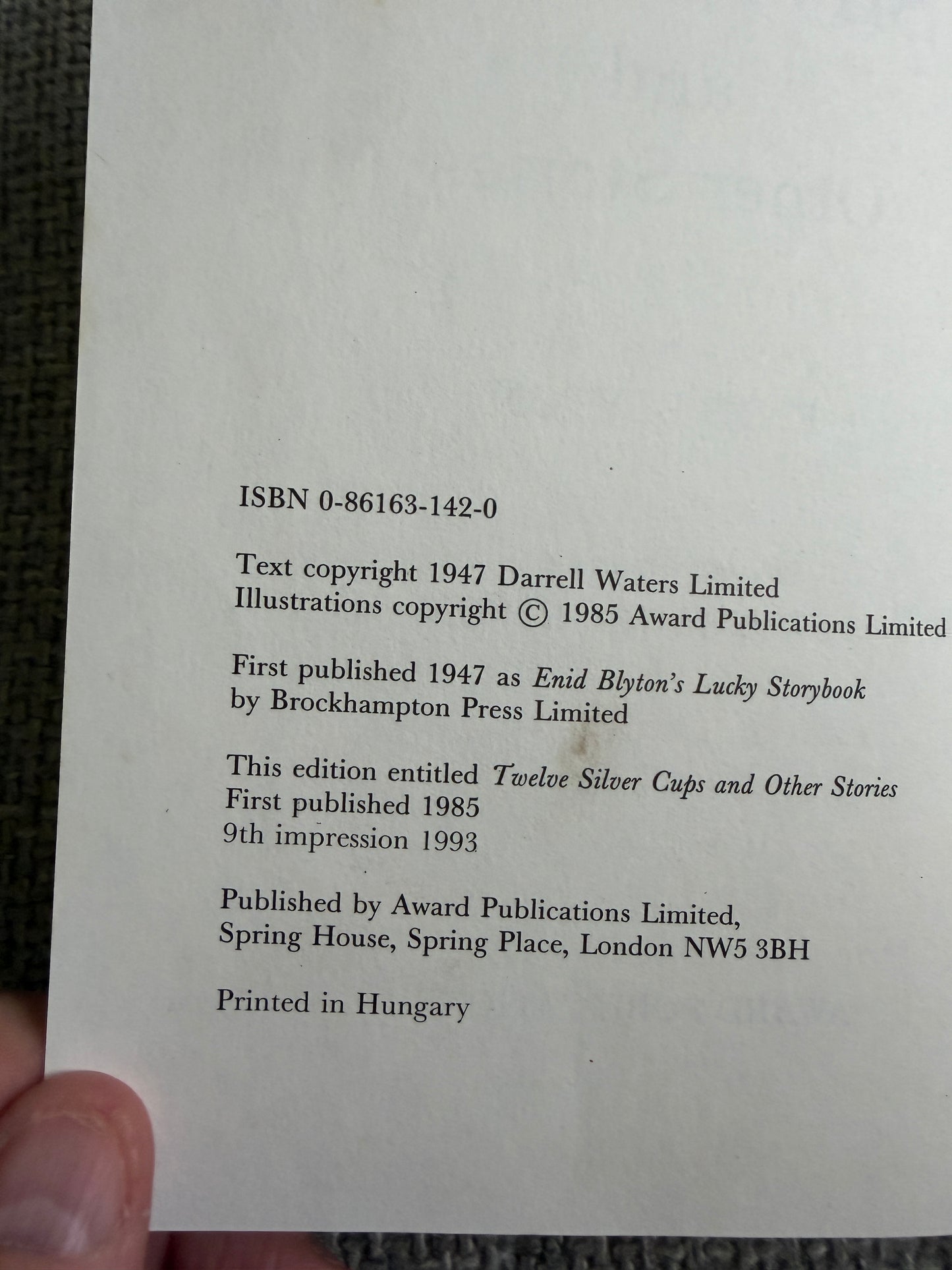 1993 Twelve Silver Cups & Other Stories - Enid Blyton (Dorothy Hamilton illust) Award Publications