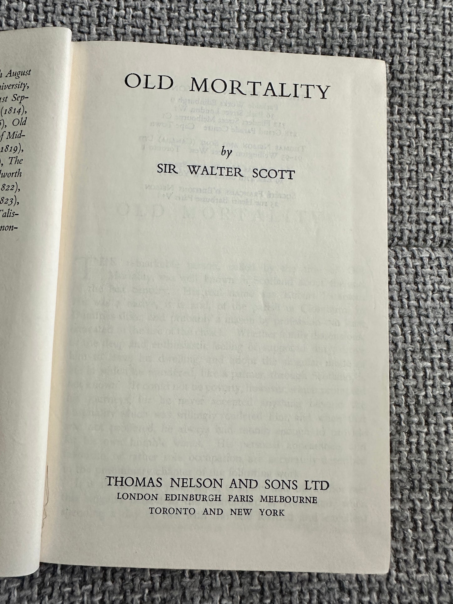 1900 Old Mortality - Sir Walter Scott(Thomas Nelson & Son)