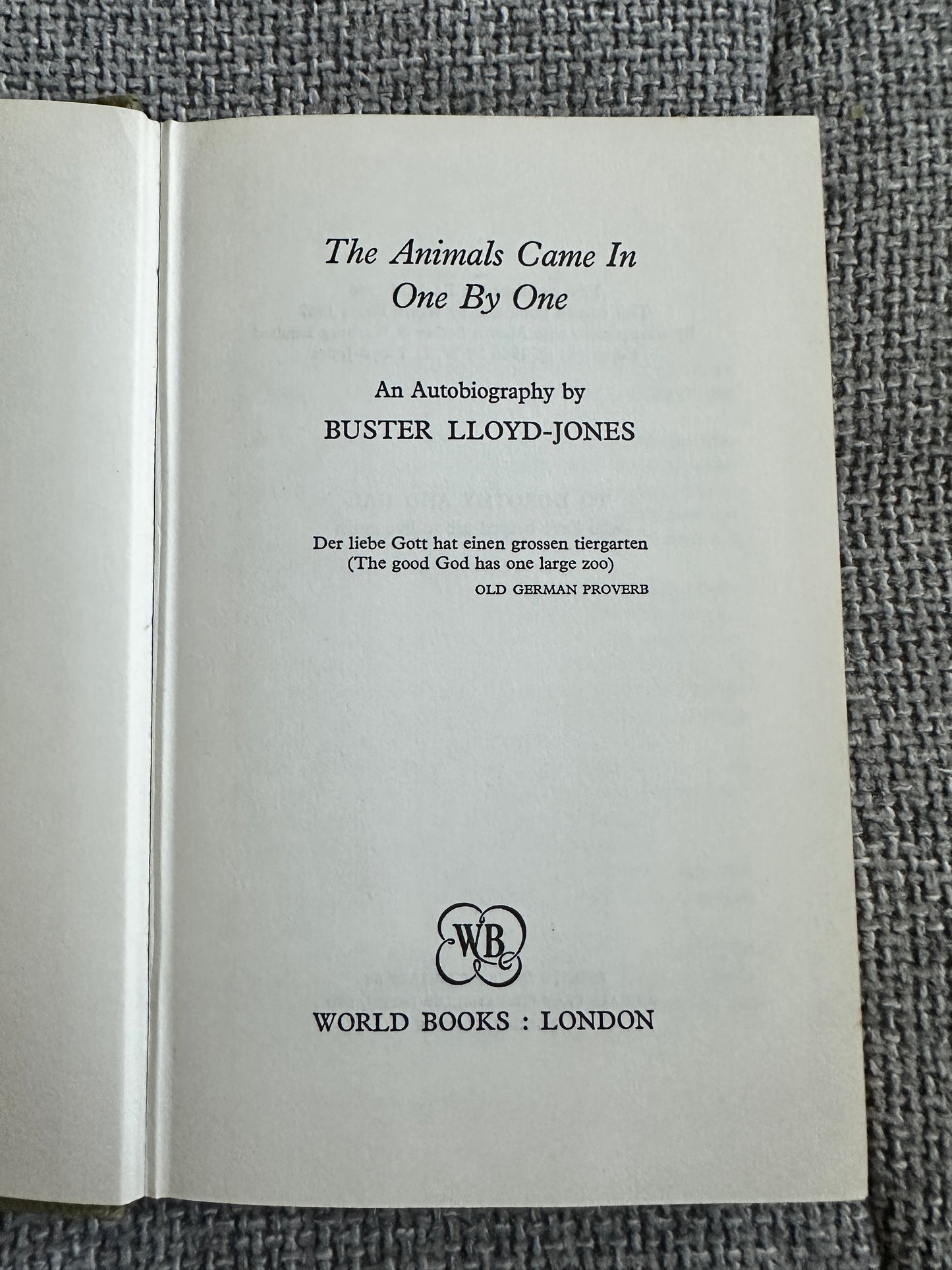 1967*1st* The Animals Cane In One By One - Buster Lloyd-Jones(World Books)