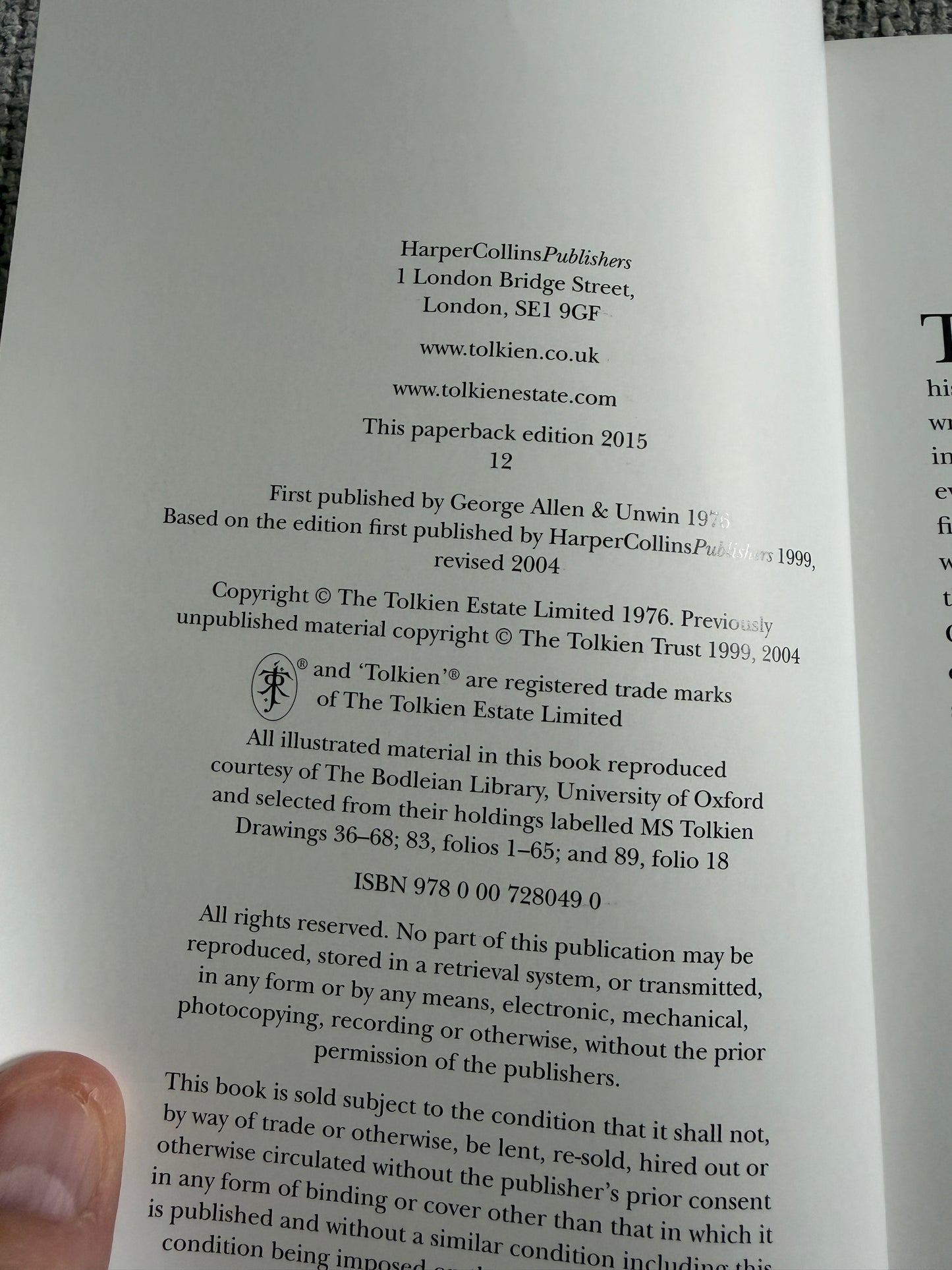 2015 J. R. R. Tolkien Letters From Father Christmas Edited By Baillie Tolkien (HarperCollins)