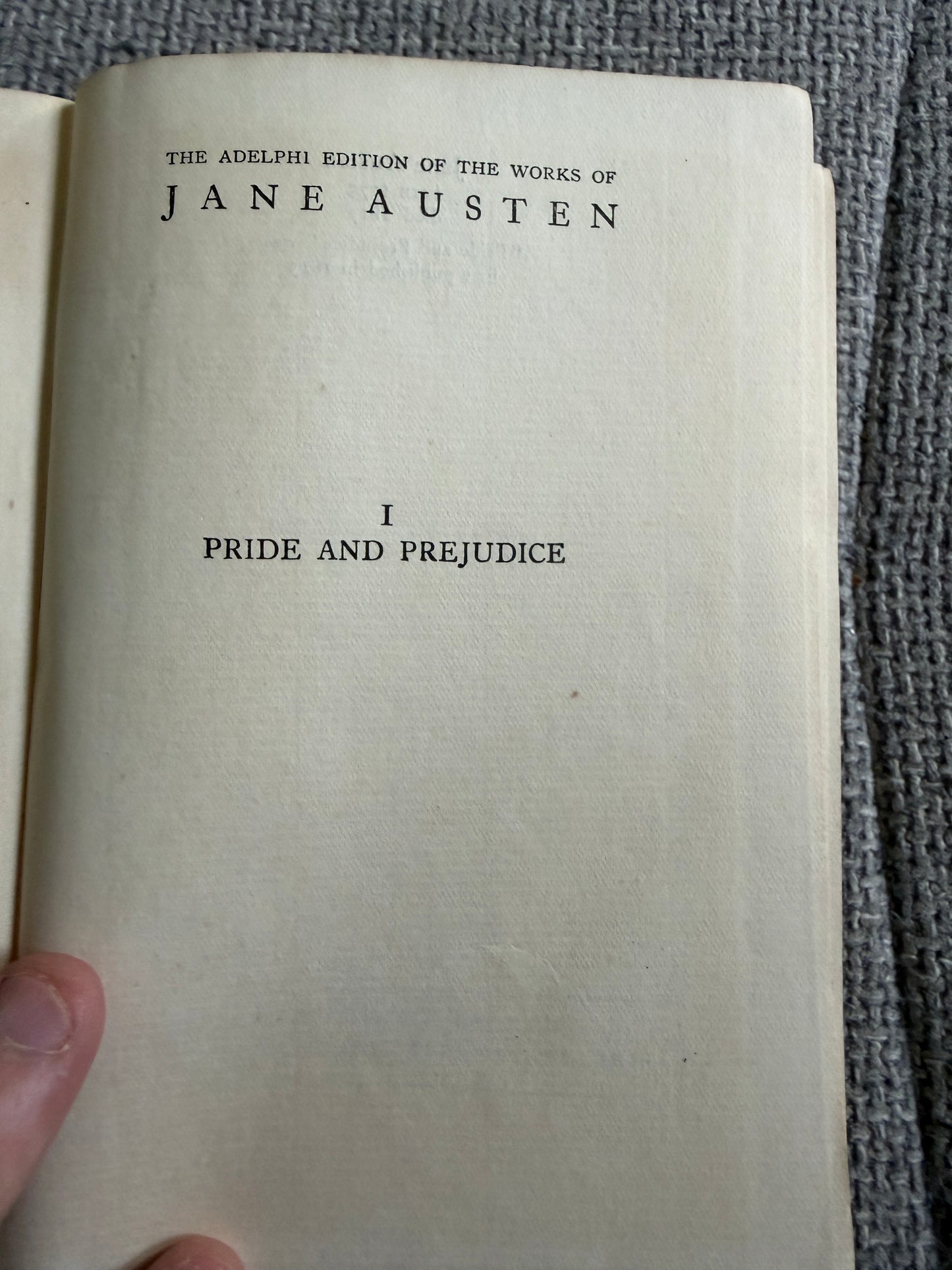 1927 Pride & Prejudice (Adelphi Series) The Works Of Jane Austen (Martin Secker Publishing)