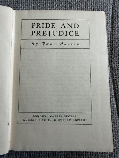 1927 Pride & Prejudice (Adelphi Series) The Works Of Jane Austen (Martin Secker Publishing)