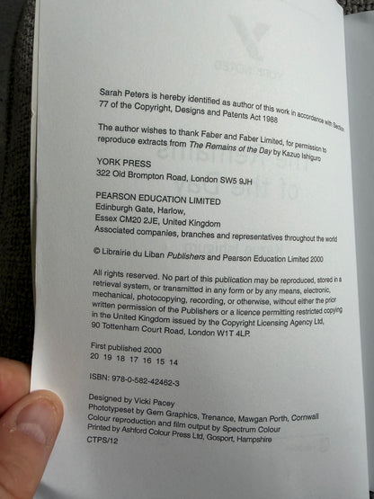 2000 The Remains of The Day - Kazuo Ishiguro (York Study Notes by Sarah Peters) Longmans/ York Press