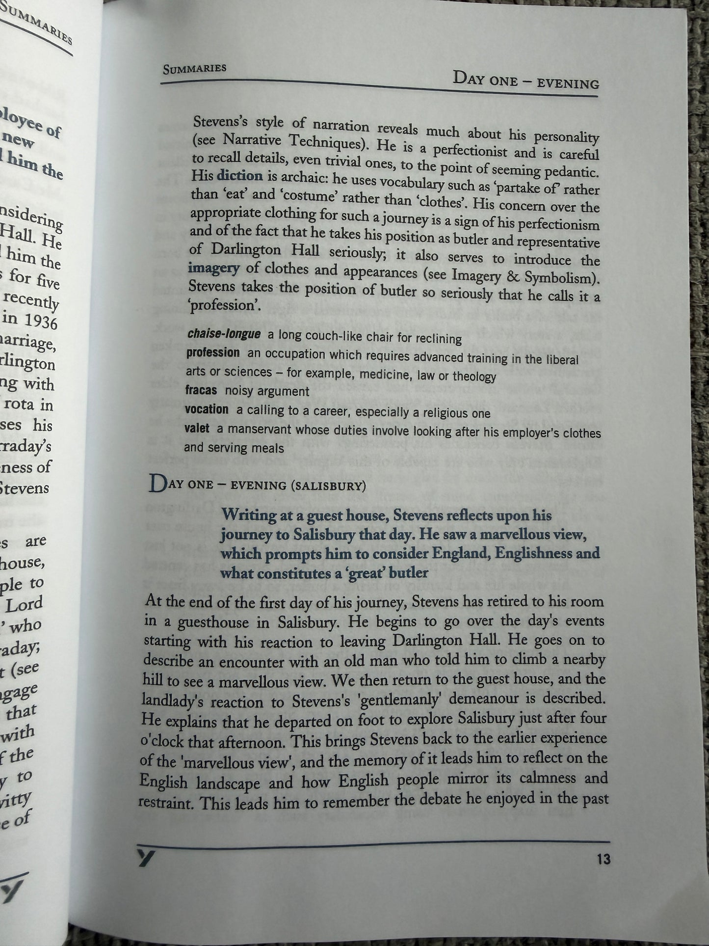 2000 The Remains of The Day - Kazuo Ishiguro (York Study Notes by Sarah Peters) Longmans/ York Press