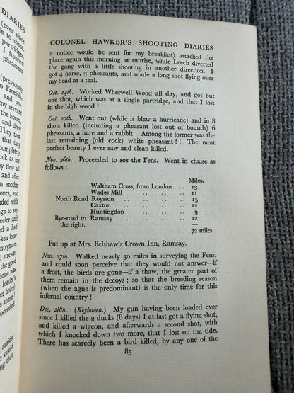 1931*1st* Colonel Hawker’s Shooting Diaries - Eric Parker (Editor) Philip Allan Published