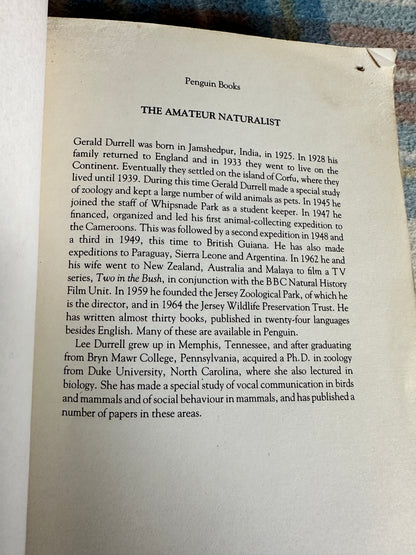 1985 The Amateur Naturlist - Gerald Durrell with Lee Durrell(Penguin)